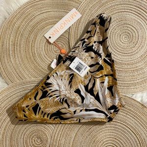 NWT L MINKPINK bikini bottoms black gold